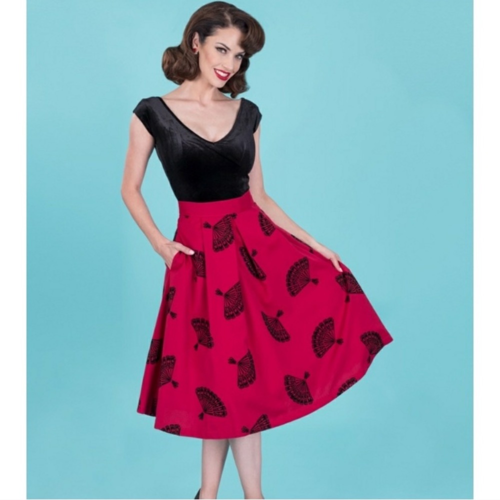 Tatyana Red Fan Skirt